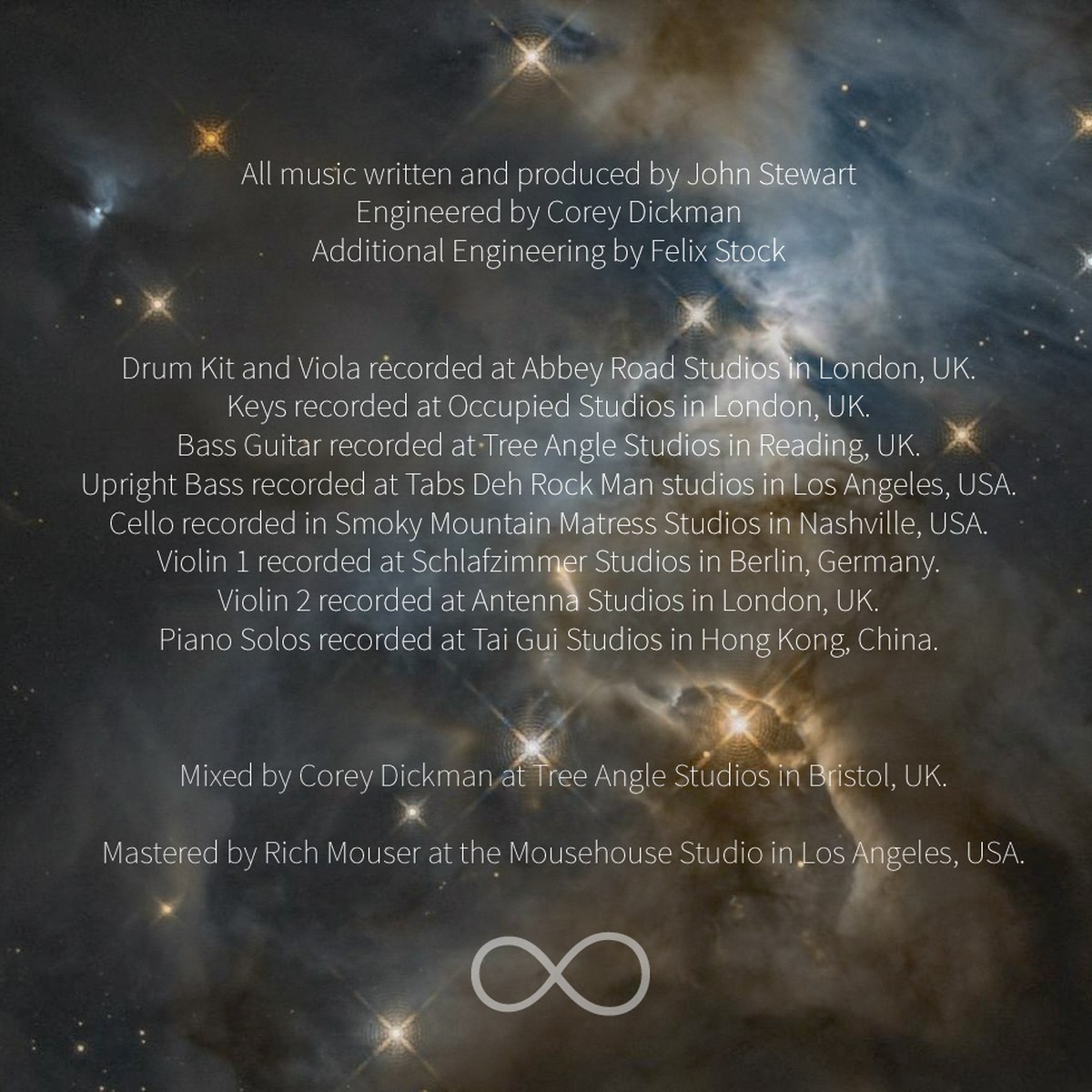 Infinity album booklet artwork, full credits